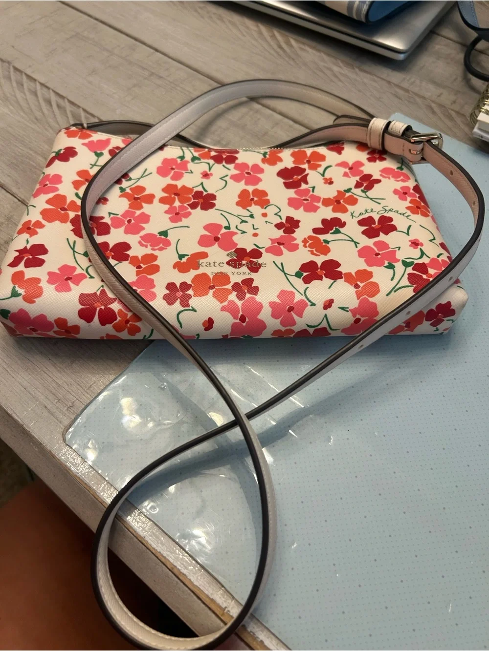 kate spade Pink & Red Floral Crossbody Bag